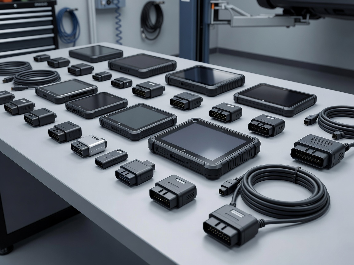 Automotive diagnostic interfaces and scan equipment prepared for selection